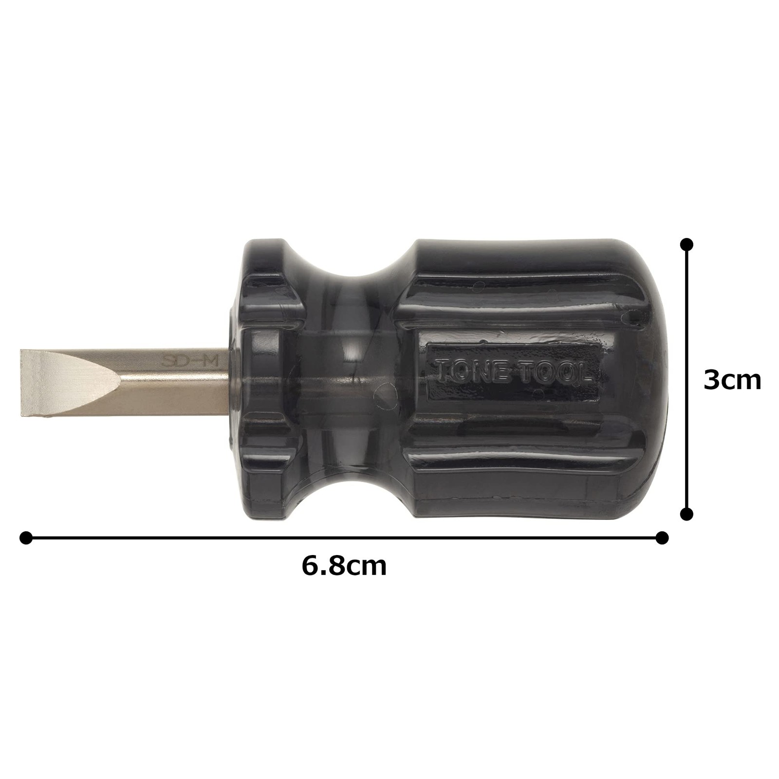 TONE Stubby Driver SD-M Black (-)0.8 x 7.2