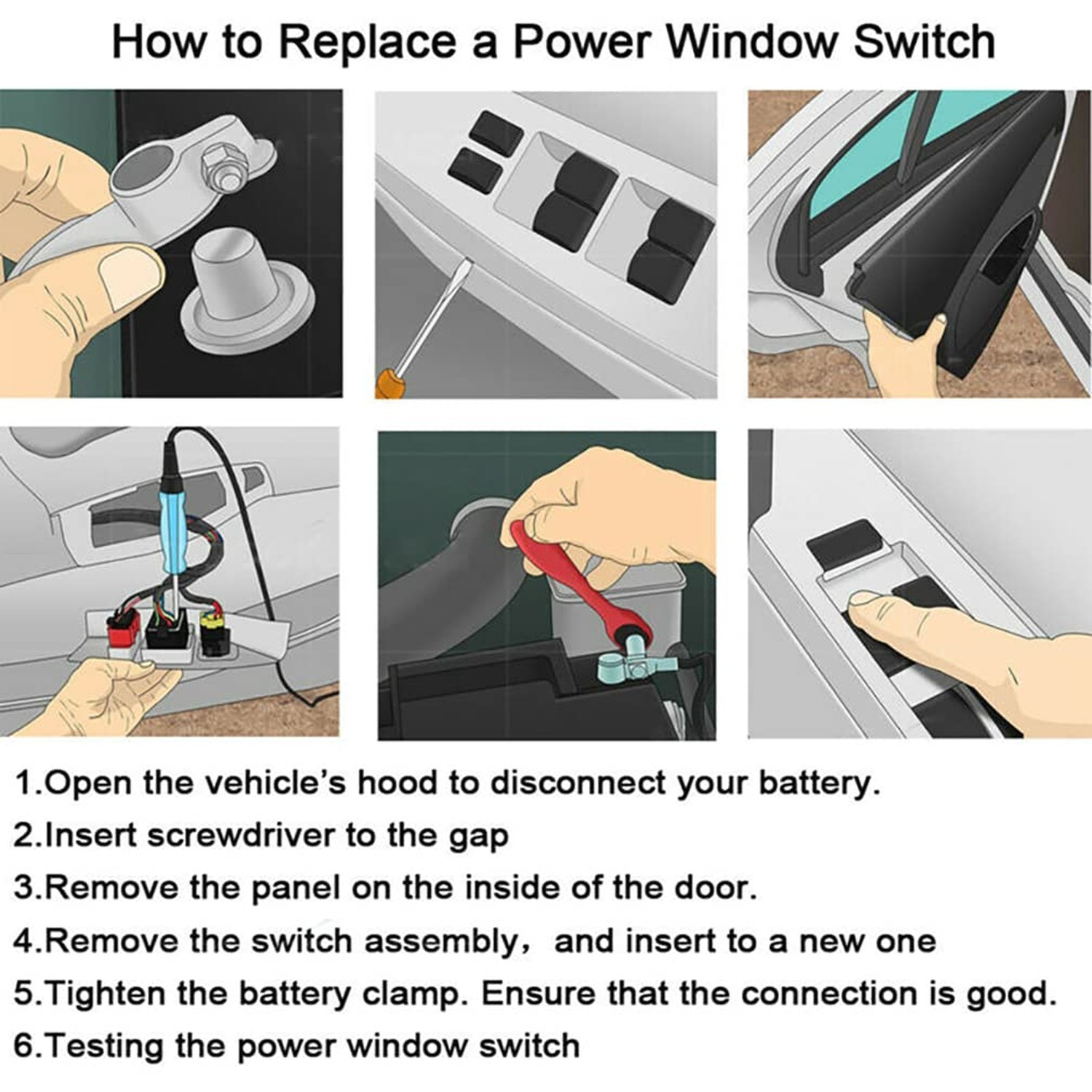 Master Window Switch and Bezel Set for 2002-2009 Dodge Ram 1500, 2500, 3500, …