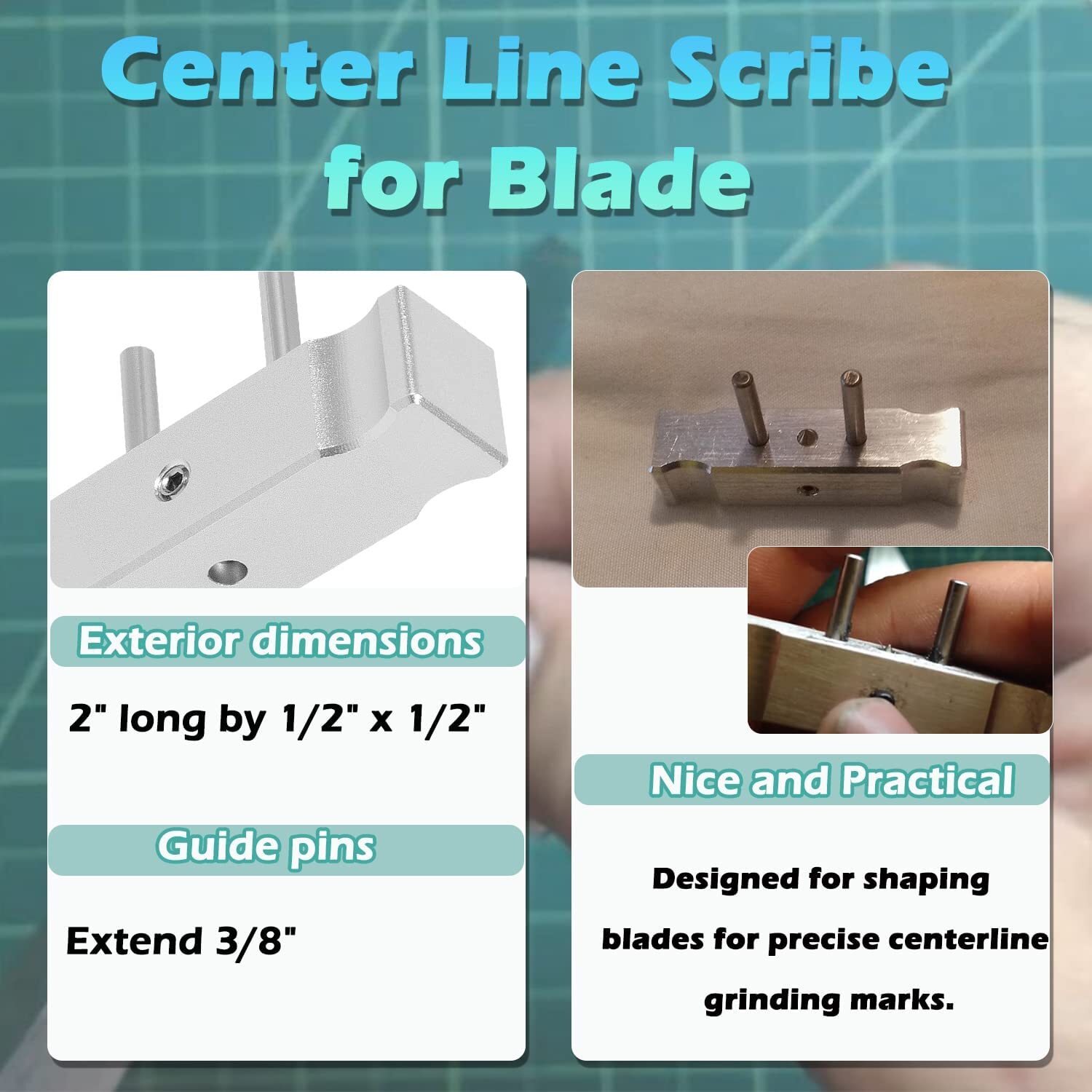 Self-Centering Scribe Scribing Tool Scriber Marking Center Line for Wood & Metal
