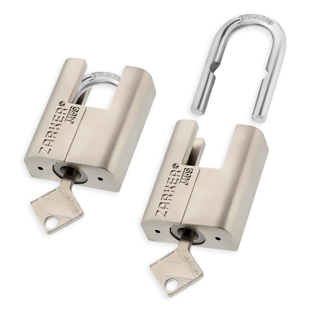J45S keyed Alike Padlocks, Heavy Duty Stainless Steel Shackle Lock, 6 Keys, Wate