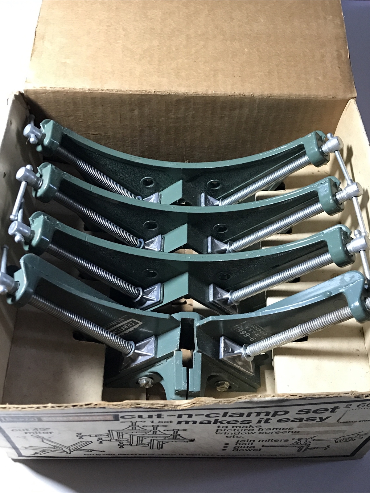 Vintage -Sears Craftsman 45° Miter Cut-N-Clamp Set 9-66614 – Complete with box