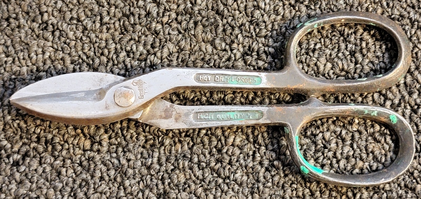VTG GREAT NECK TOOL CO. TS 7 TIN SNIPS HOT DROP FORGED 7” LONG MADE IN USA