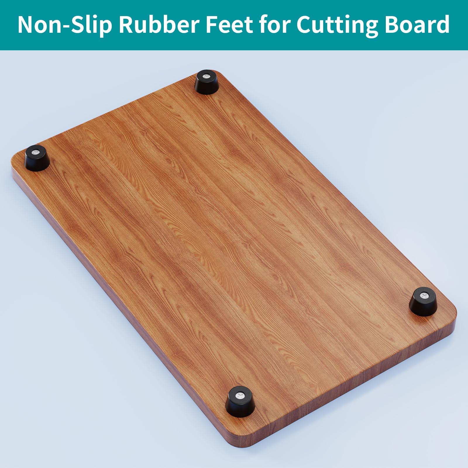 Kernmax 144Pcs Rubber Feet for Cutting Board, Non-Slip Kit, Black