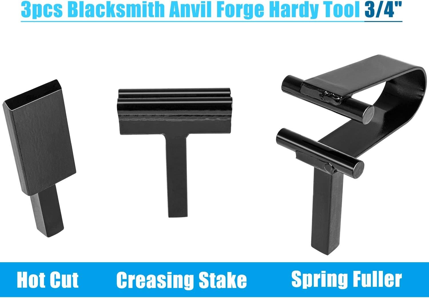 Blacksmith Anvil Forge Hardy Tool 3/4″ Hot Cut Creasing Stake Spring Fuller Tool