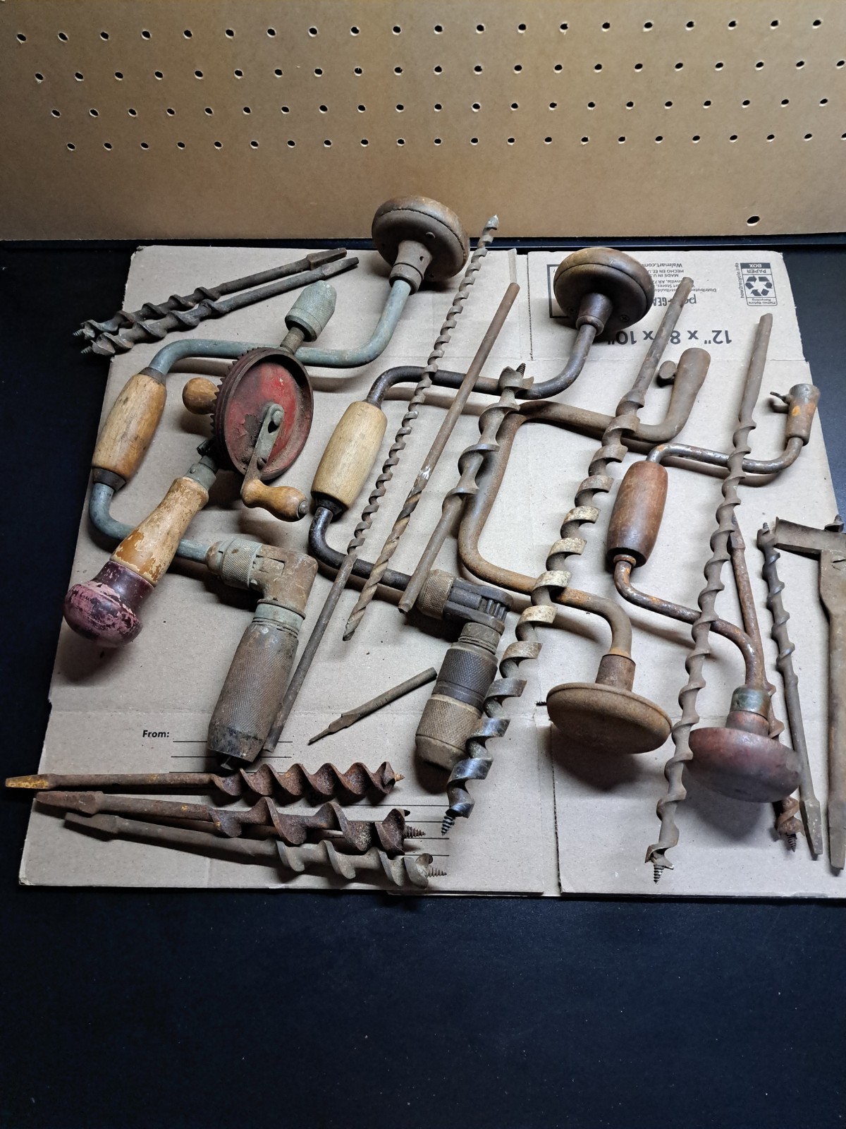 Antique Vintage Woodworking Braces and Bits Set