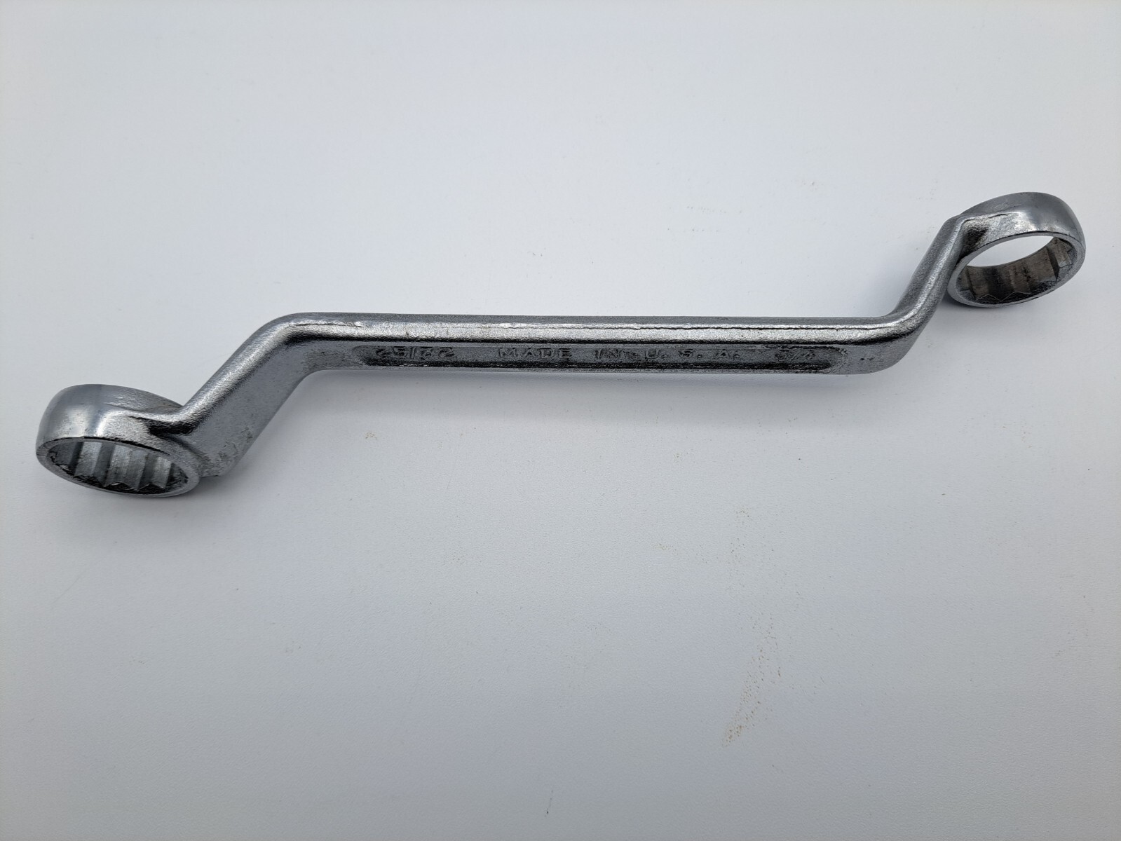 Vintage Forged Steel 3/4 x 25/32 Deep Offset Box End Wrench, Made in USA
