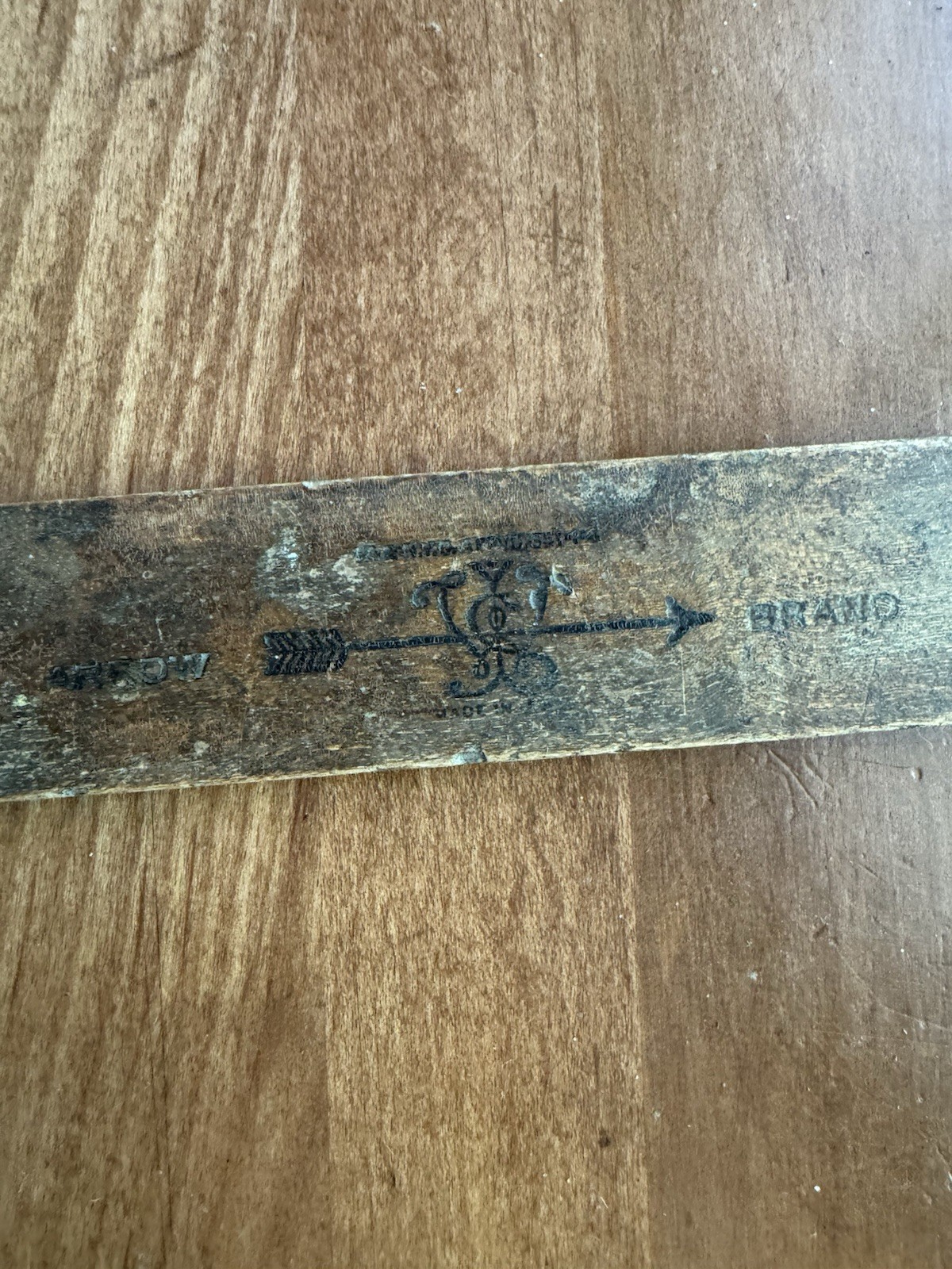 RARE Antique Wooden Yardstick, 1/8’s Yard For Fabric Measure, 1/4 Inch Thick