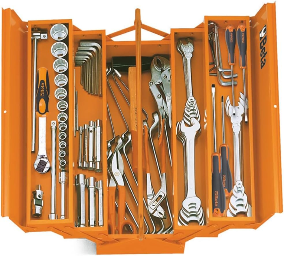 Five-Section Cantilever Metal Tool Box, 21.65” × 7.87” × 8.27” | Heavy-Duty Ste