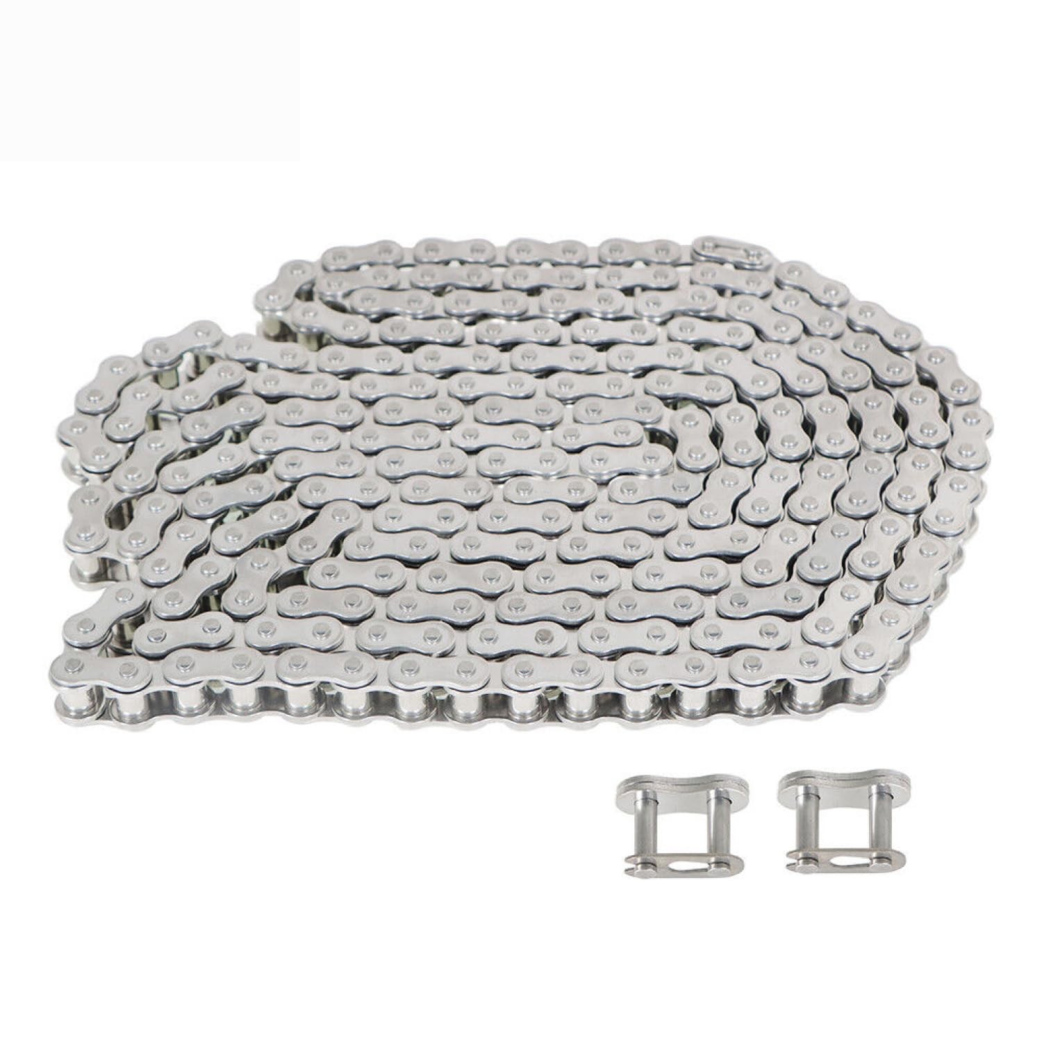 ANSI #40SS 08A Stainless Steel Roller Chain 10 Feet, ANSI40, Silver