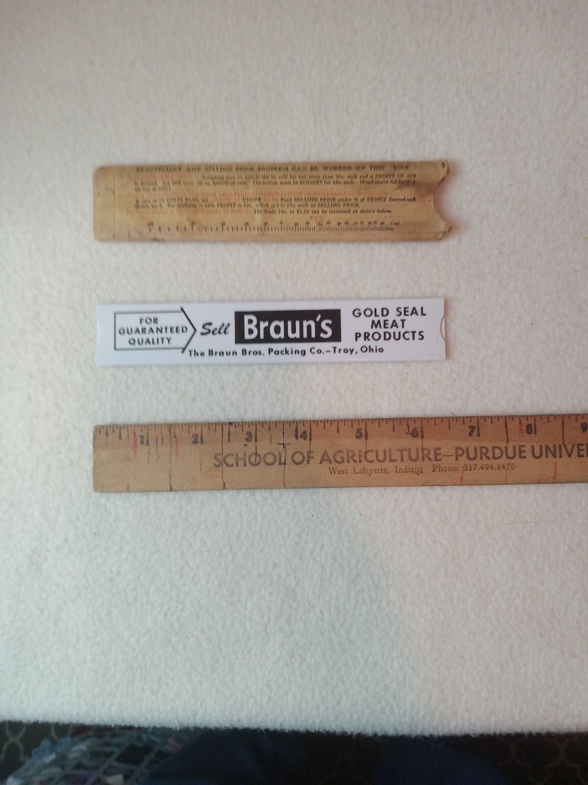 Brauns Selling Price ruler, very unique piece, set cost and read sell price