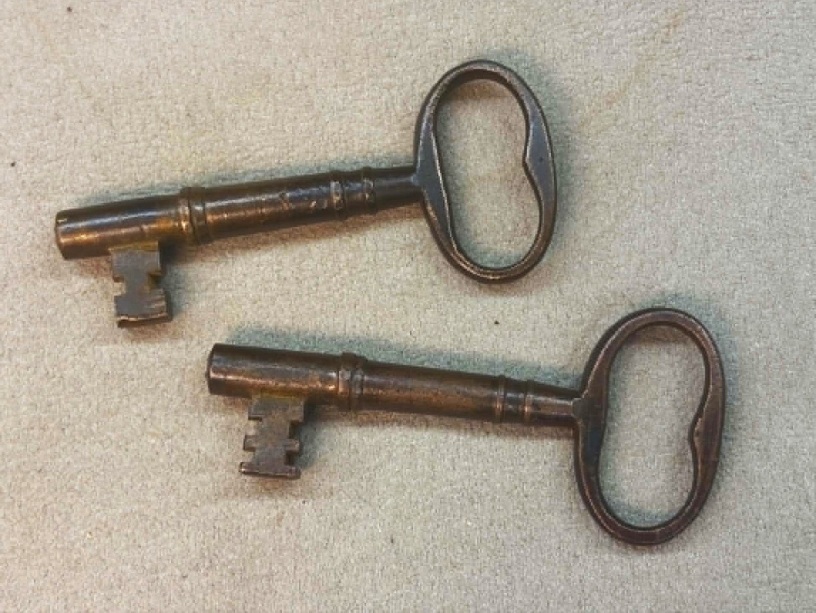 Pair of Large Antique Brass Skeleton Keys
