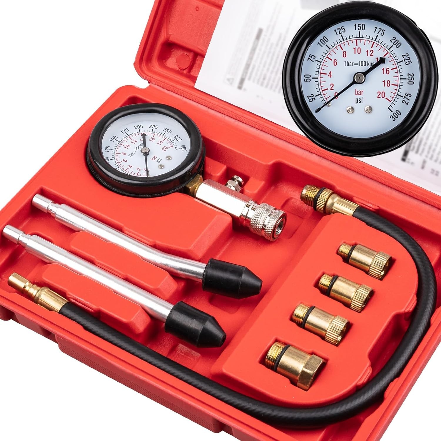 Petrol Engine Compression Test Kit Tool Small Engine Tester Piece 8pc Kit