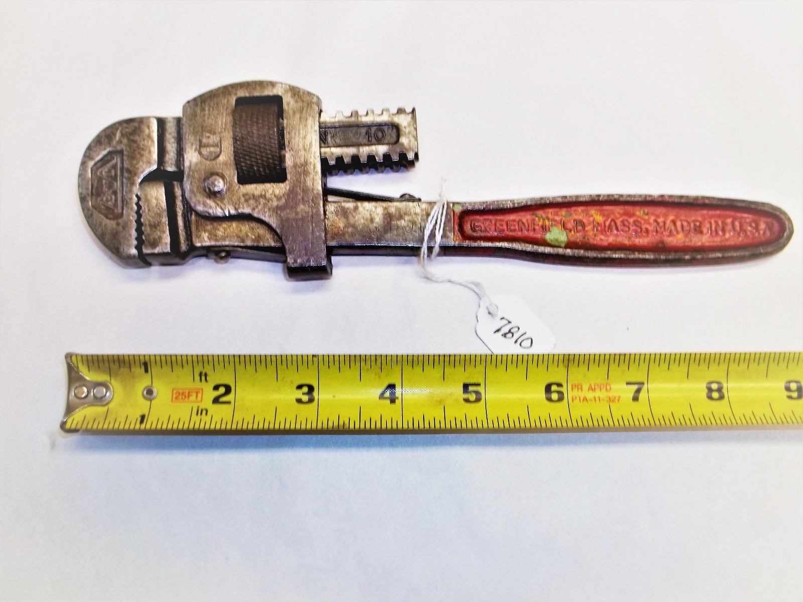 Pipe Wrench, Vintage GREENFIELD TOOL & DIE Corp. 10″ Pipe Wrench, Made in USA