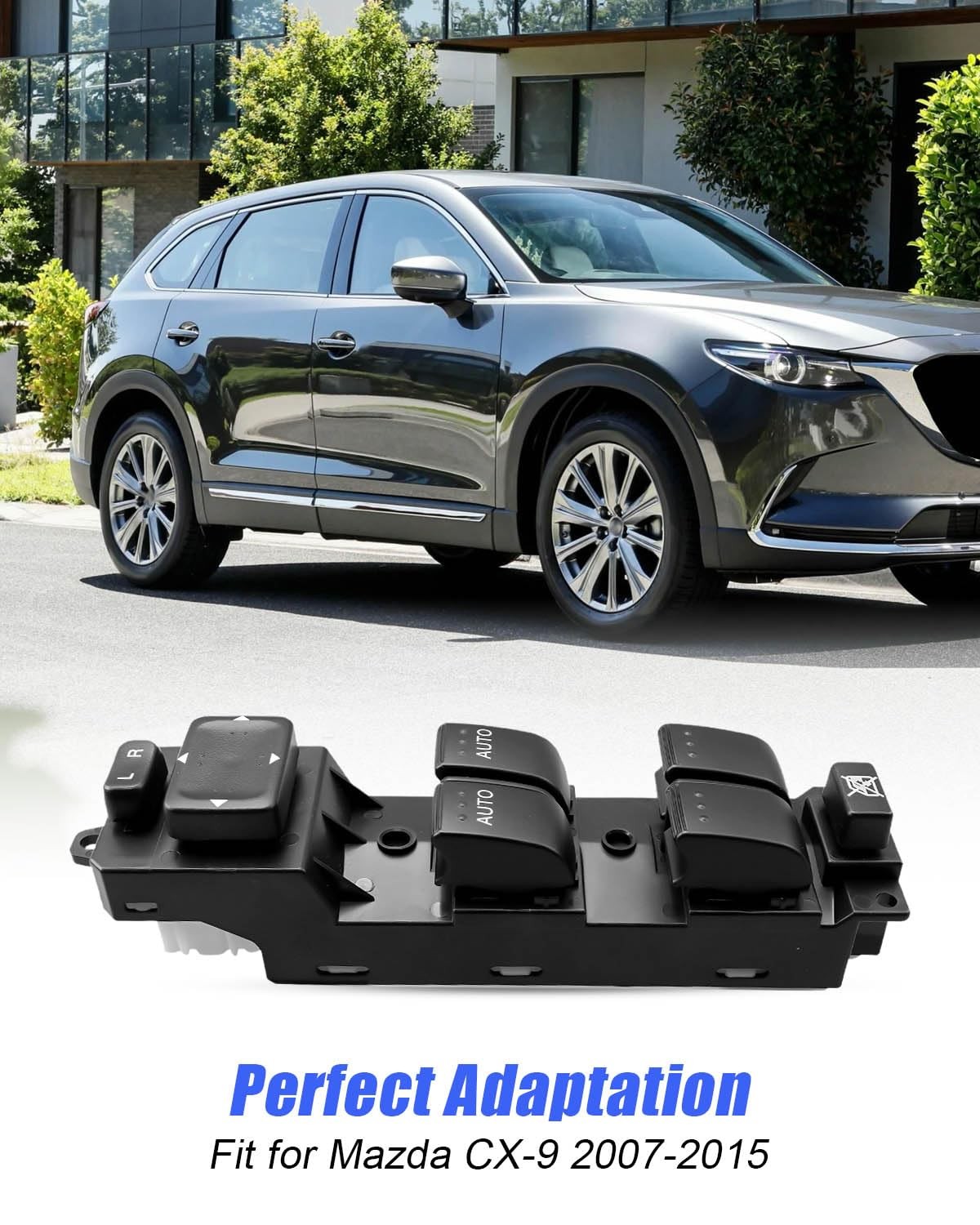 Front Left Power Window Switch Fit for Mazda CX-9 2007-2015, Driver Side Button