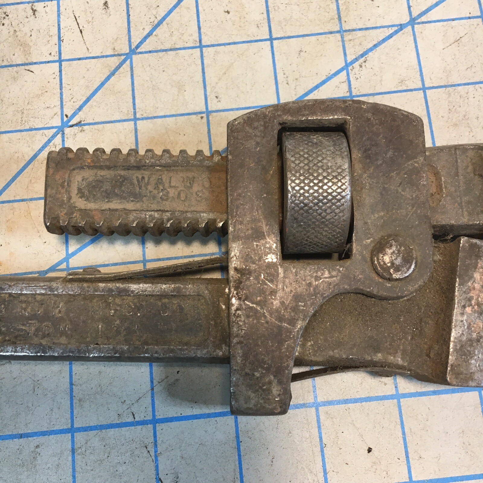 Vintage 18″ Genuine Stillson Walworth Co. Heavy Duty Pipe Monkey Wrench Used