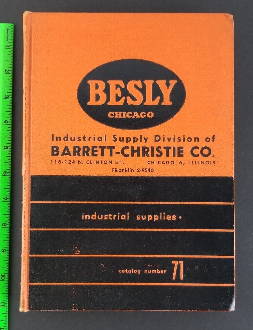 Vintage 1946 Besly Barrett Christie Co Industrial Supply Tools Hardcover Catalog