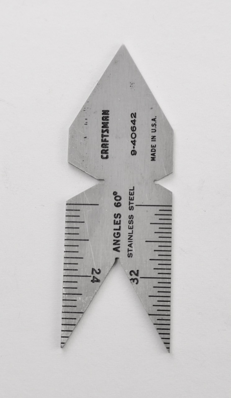 Craftsman No. 9-40642 Machinist SS Center Gage Thread Pitch / 60° Angle / MTT