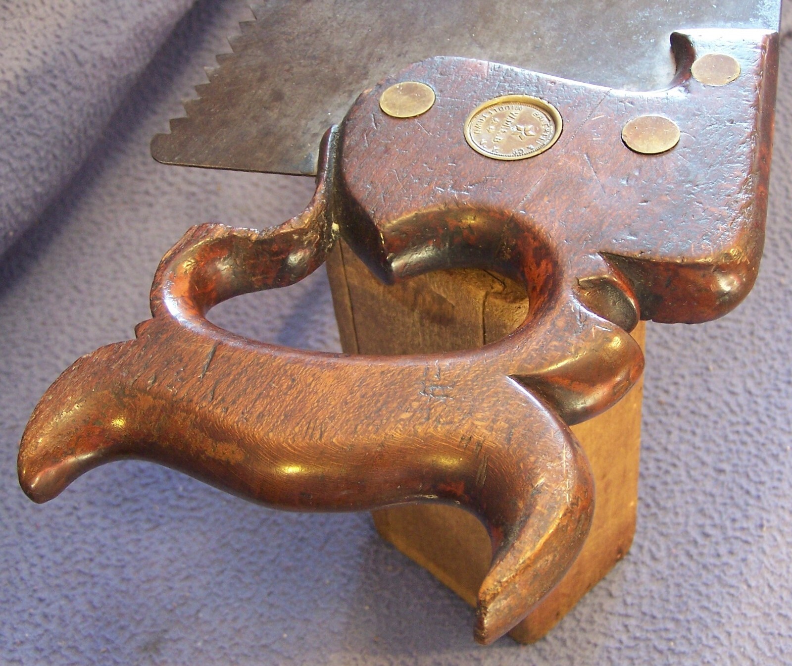 WM&B BAKEWELL & Co early J*B mark 28 in handsaw hand saw split nuts die stamp
