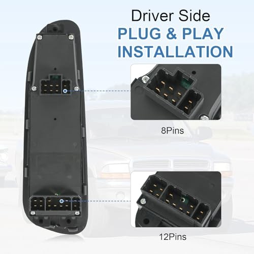 Power Replacement for Ram 1500 2002-2008, Ram 2500 3500 Window Switch and Bezel