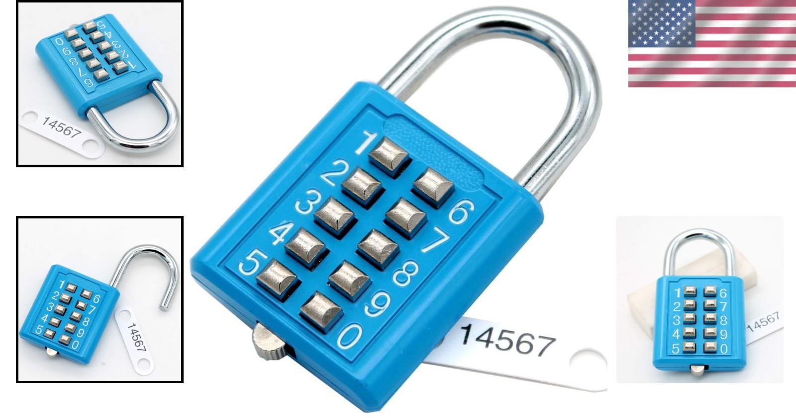 Heavy Duty 10 Position Button Combination Padlock – Child Friendly Security