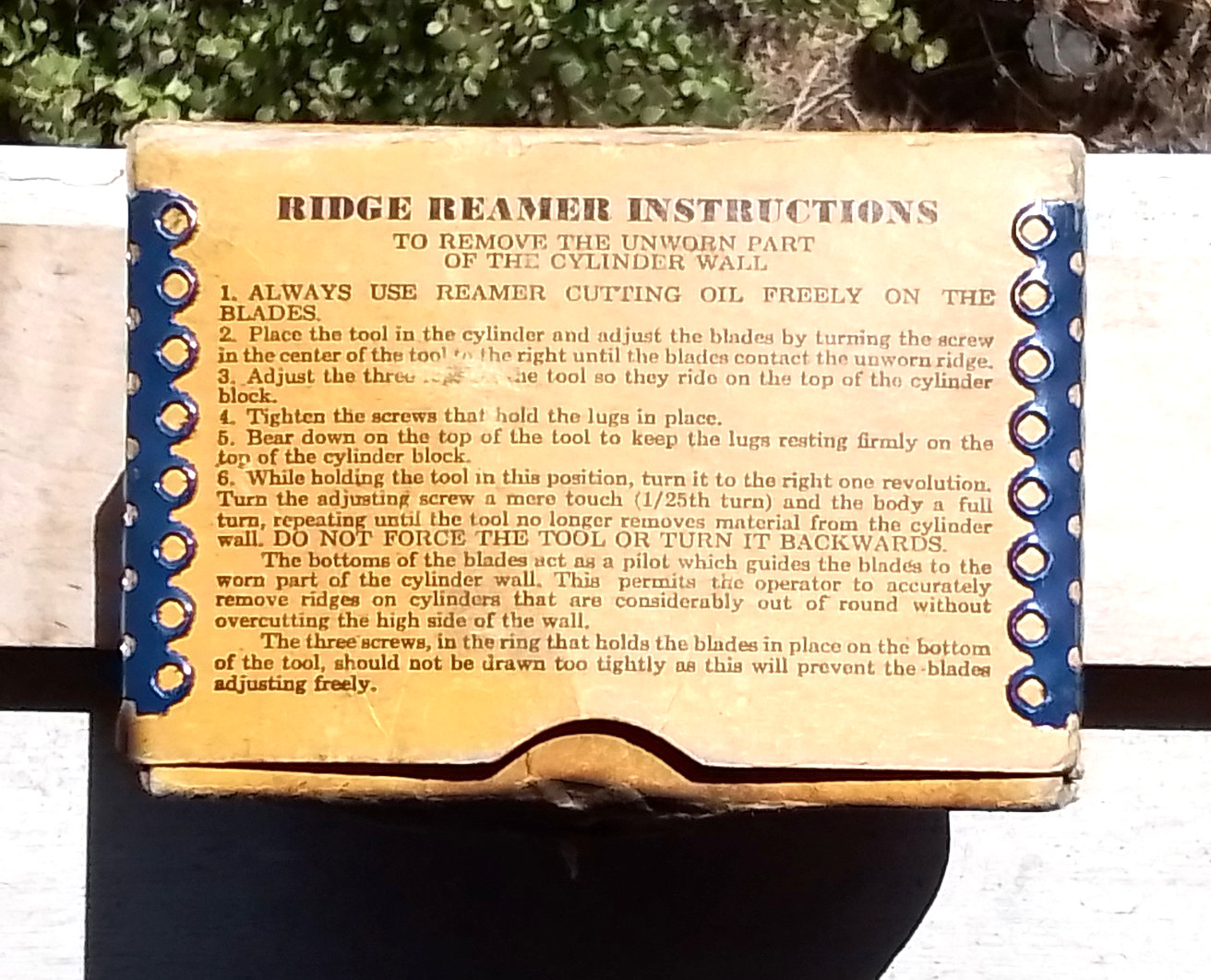 SUPER RANGE Engine Cylinder Ridge REAMER in Original Box