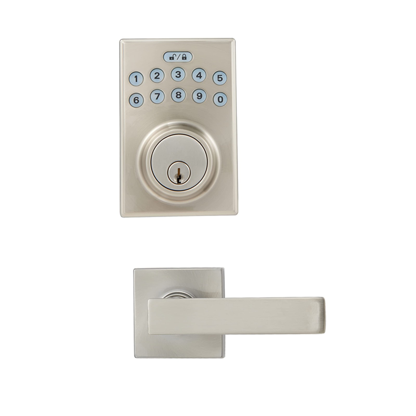 Amazon Basics Contemporary Electronic 4.56 x 3.01 x 0.1 in, Satin Nickel
