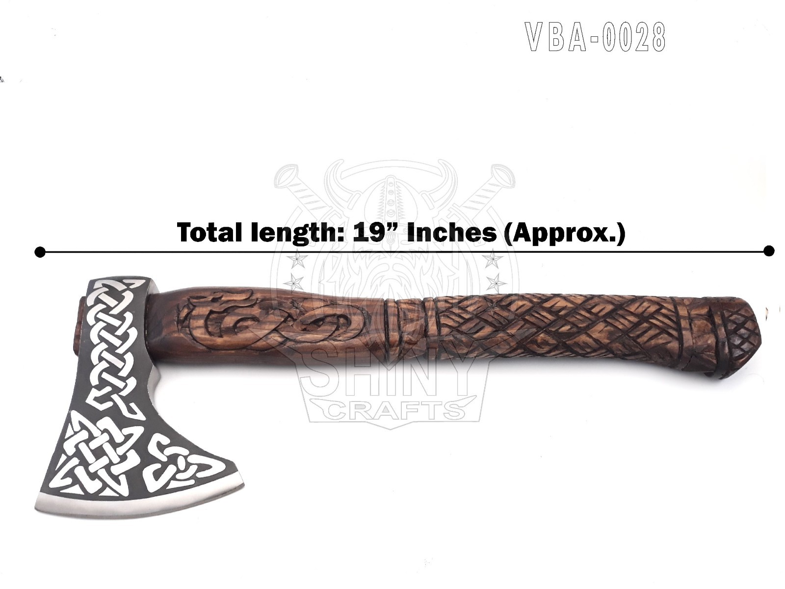 Handmade 18″-Camping Axe Tomahawk Viking Bearded Axe Engraved Viking Axe, VBA-28