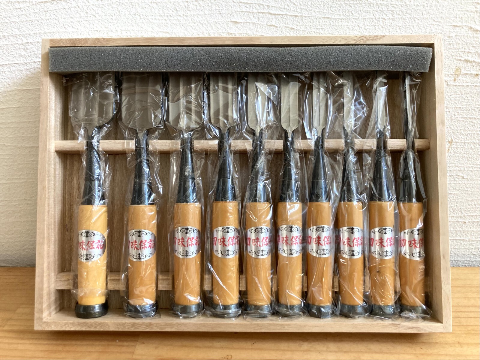 Japanese Chisel “SHOGOIN”, set of 10, with case, brand name New Unused 2