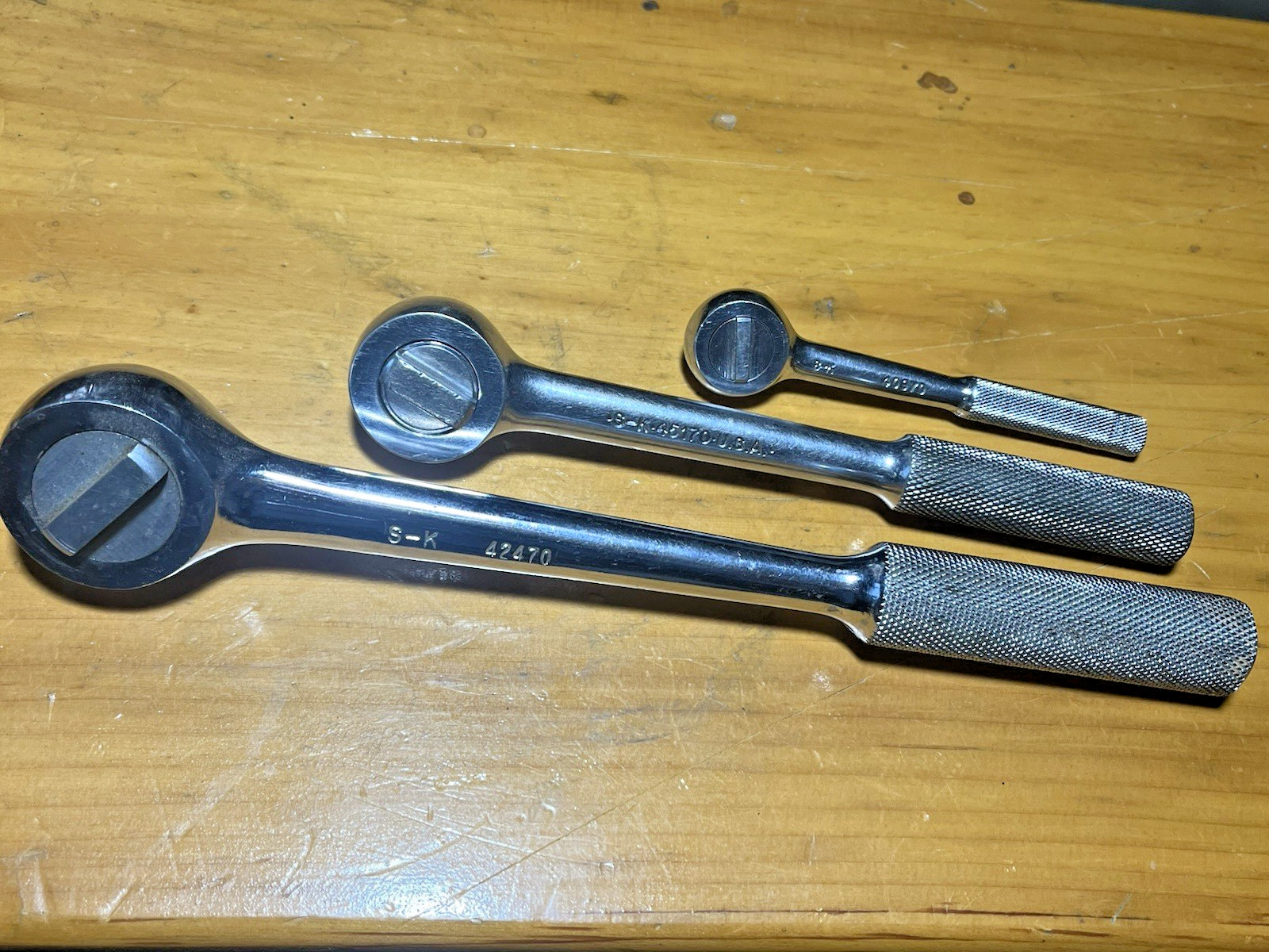 VINTAGE SK S-K RATCHET SET 1/2″ 3/8″ 1/4″ DRIVE MADE IN USA nice tool set