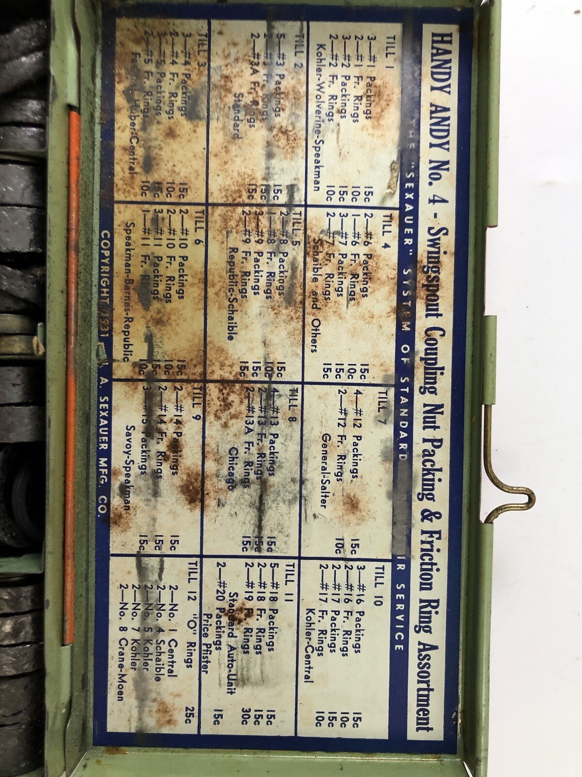 Vintage plumber supplies Handy Andy VB7