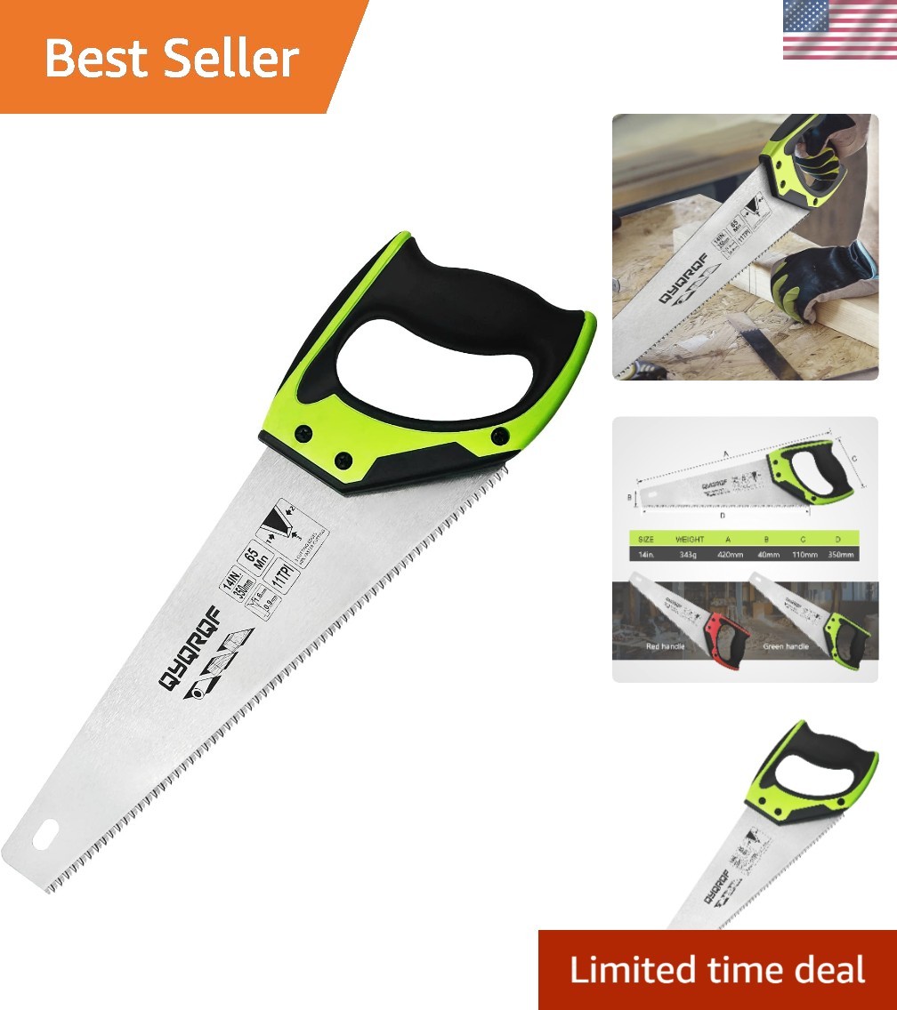 Versatile 14-Inch Fine-Cut Handsaw – Perfect for Wood, Plastic, and Drywall