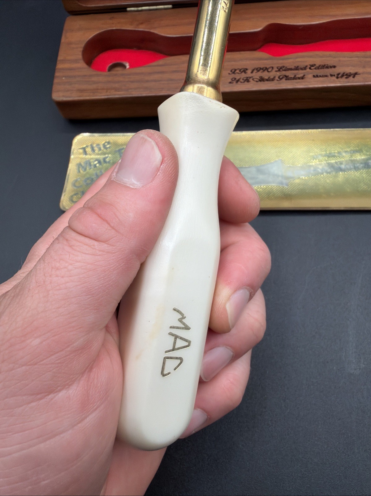 Mac Tools 3/8 24k Gold Plated Limited Edition Ratchet Clear Head X.R. 1990