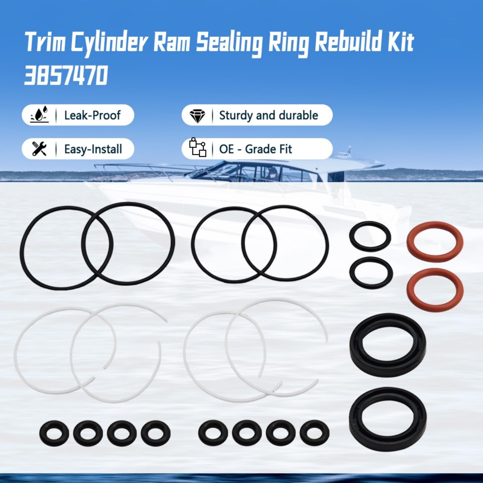 Trim Cylinder Ram Sealing Rebuild Kit Fit for Volvo Penta SX DPS-M | Cylinder…