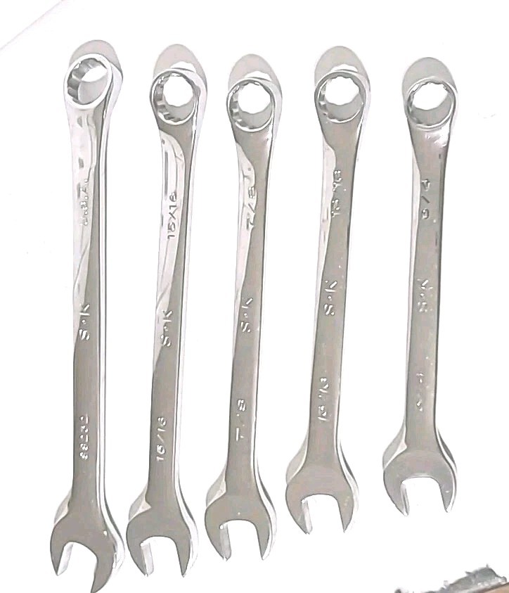 Vintage S-K Wrenches. Set Of 5. 3/4″, 13/16″, 7/8″, 15/16″, 1″. USA Made Tools.
