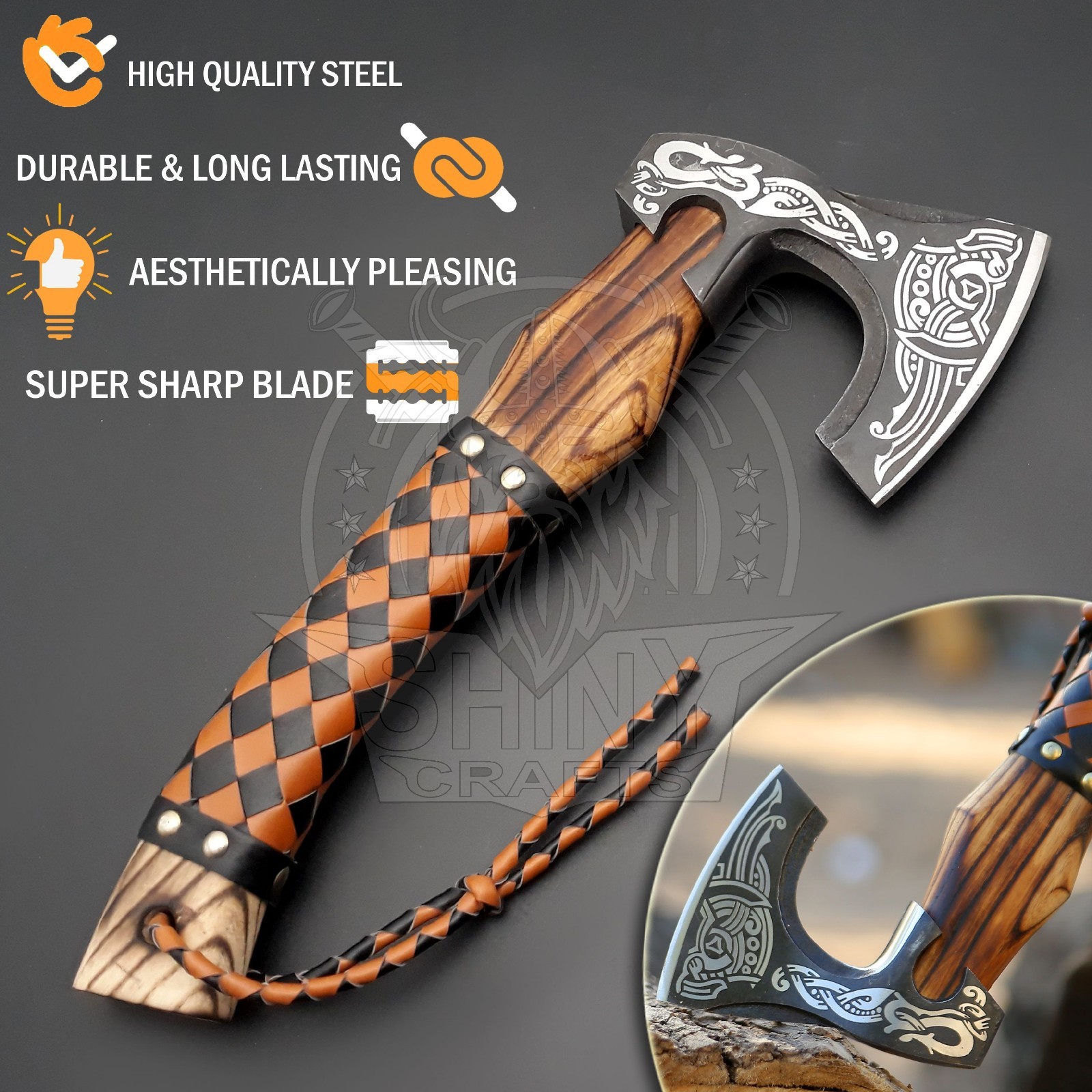 Set of 5 Norse Viking Axes Handmade,viking axe set Groomsmen Gift, Berserker Axe
