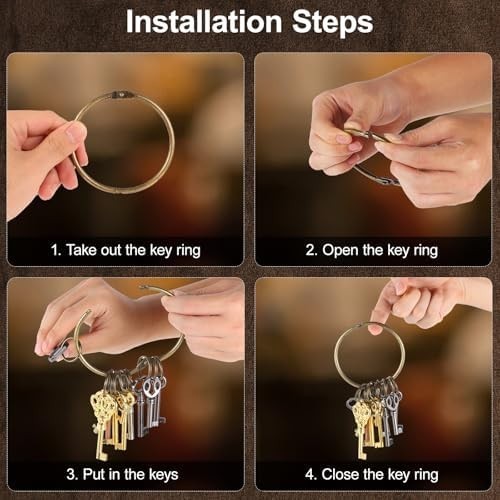 12PCS Hollow Barrel Skeleton Keys for Vintage Furniture and Locks