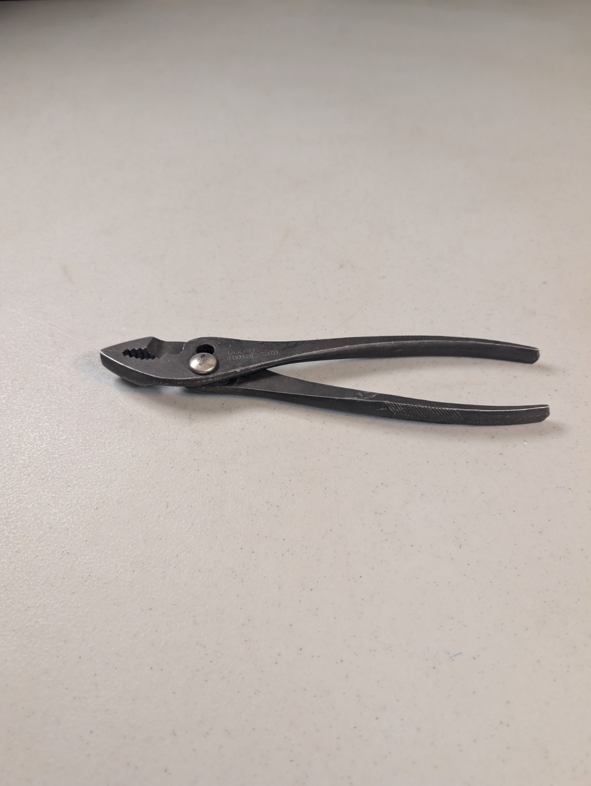 Vintage Proto Slip Joint Pliers 8″ w/ Chevron Pattern Grips, Los Angeles USA