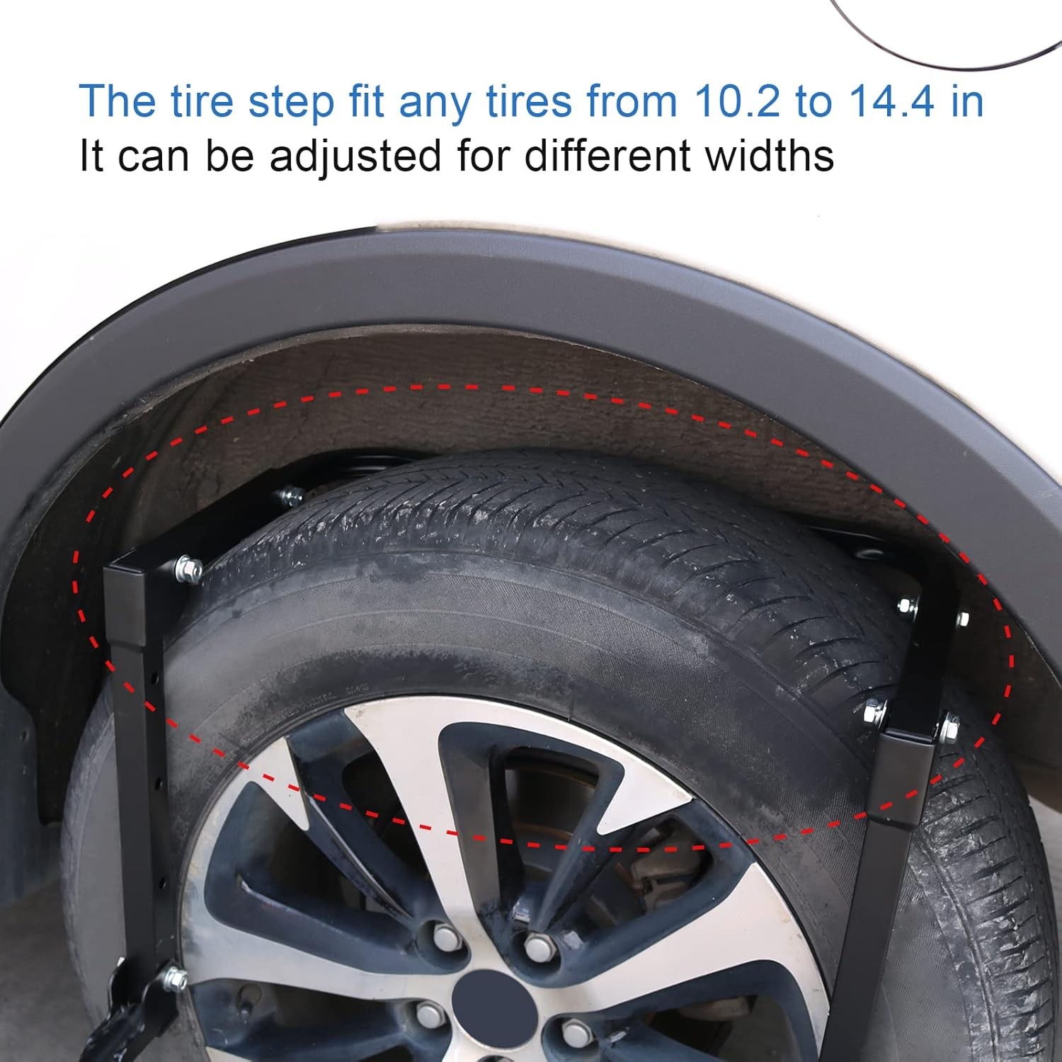 Folding Heavy Duty Tire Step for Truck, SUV and RV Adjustable Type1, Black