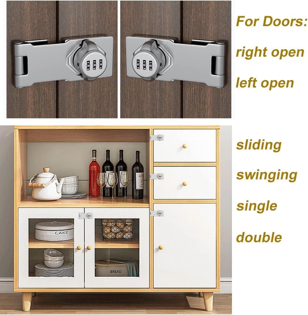 Modern Black Keyless Lock with 3-Digit Code – Secure Your Cabinets & Safes