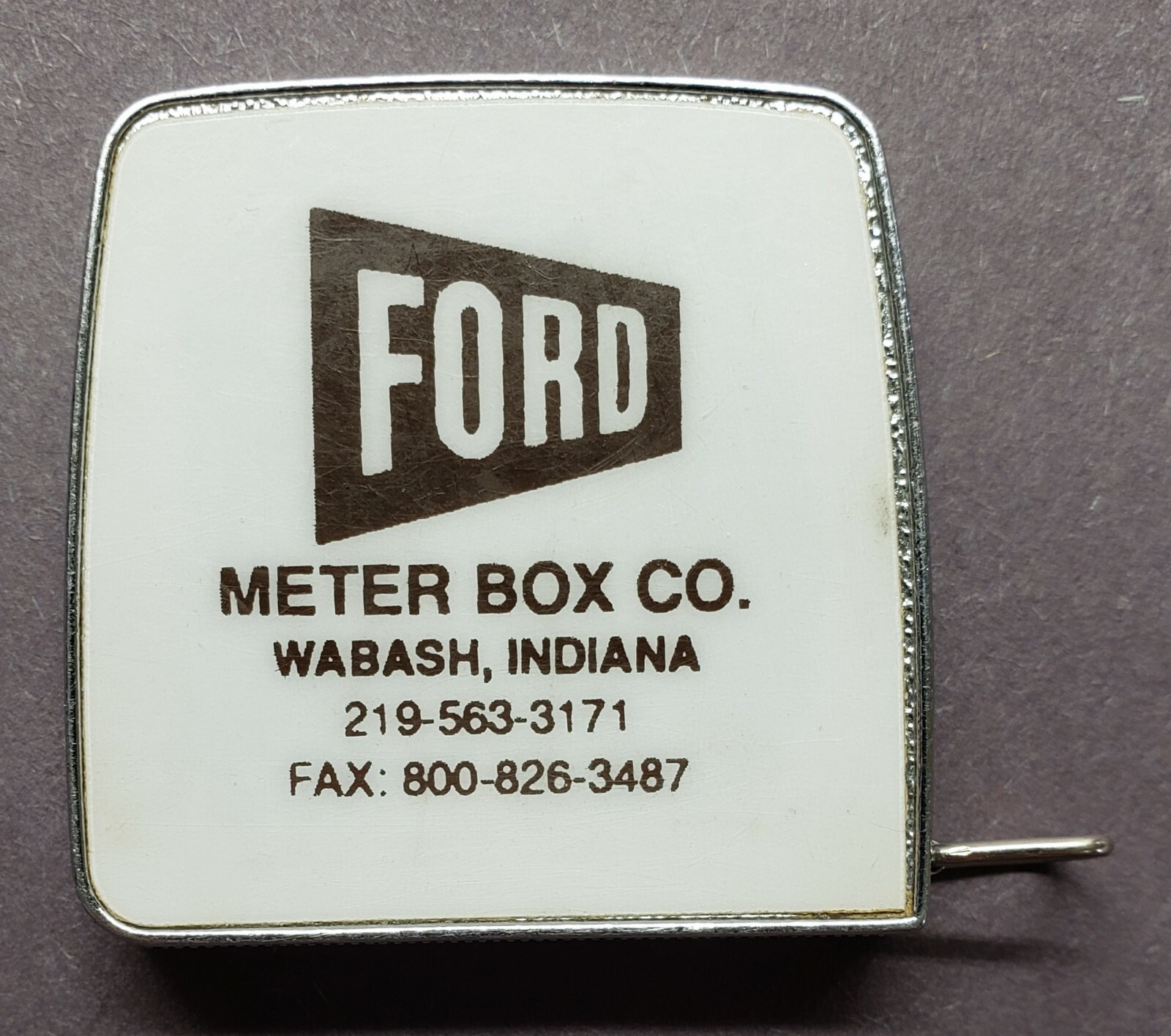 VINTAGE FORD METER BOX CO. WABASH INDIANA POCKET LUFKIN TAPE MEASURE MONROE OHIO