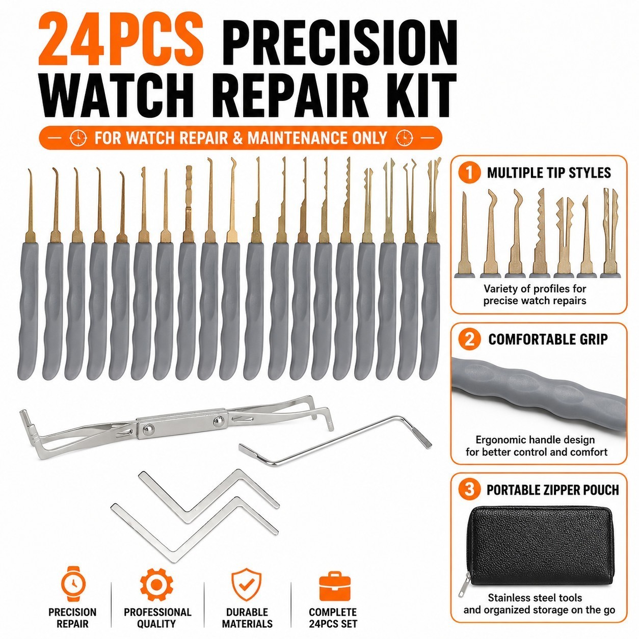 24PCS Deadbolt Installation Kit Door Lock Hole Saw Guide Latch Template Tool Set