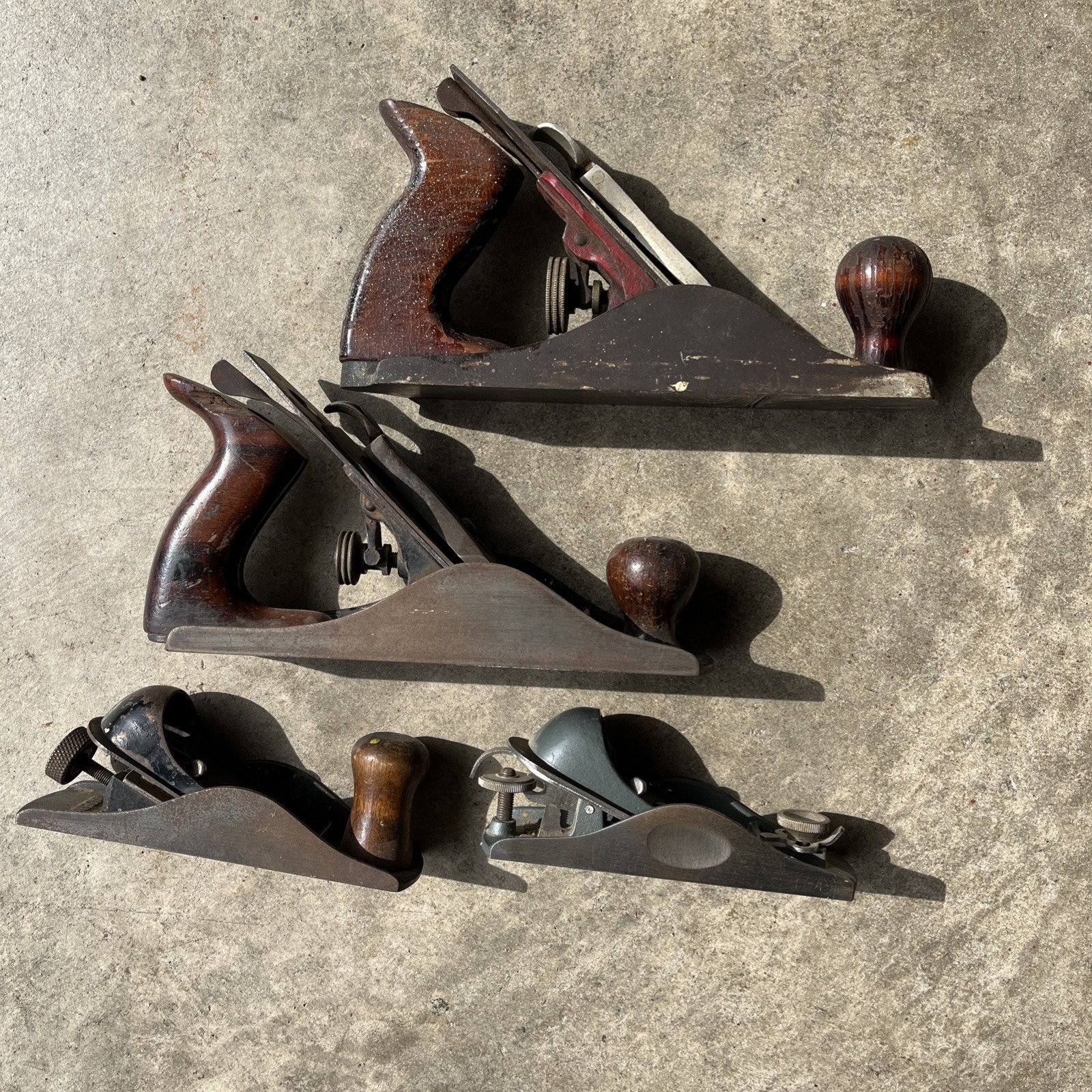 4 Vintage Planes – Craftsman -C 151 & 9” No. 4 USA – Sargent 9” & Stanley #220