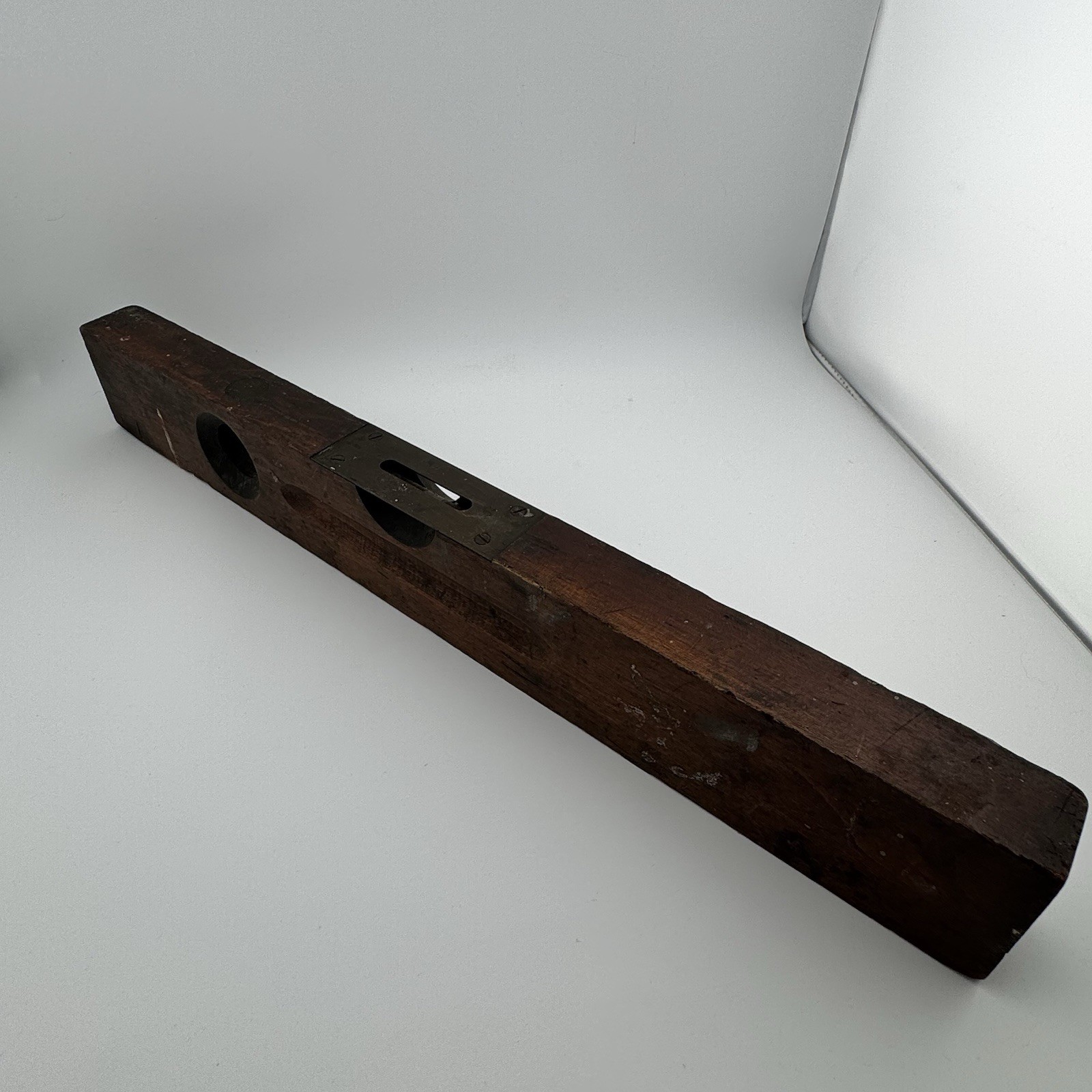 Vintage Stanley No 104 Wood Brass Carpenter Level New Britain USA Old Hand Tool