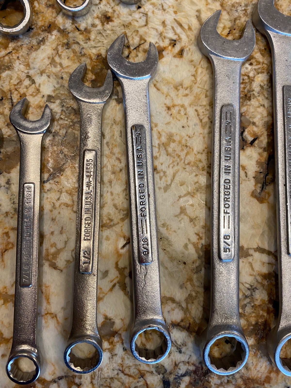 Vintage CRAFTSMAN 24-pc Combination Wrench Set, SAE/MM, 12-pt , VA & VV, USA