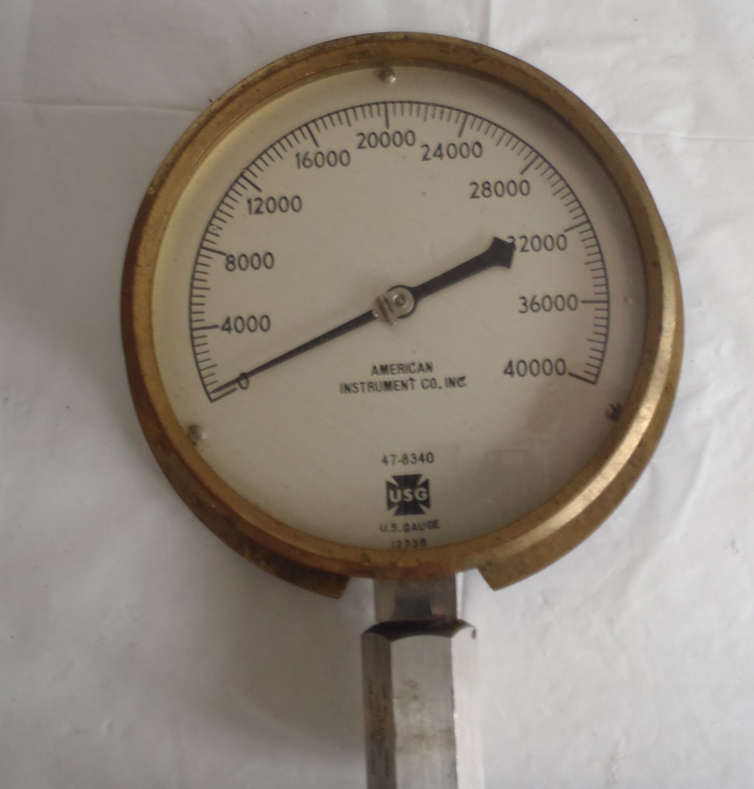 Vintage American Gauge CO. INC.brass gauge 6 1/4′ bezel. 47-8340 steampunk