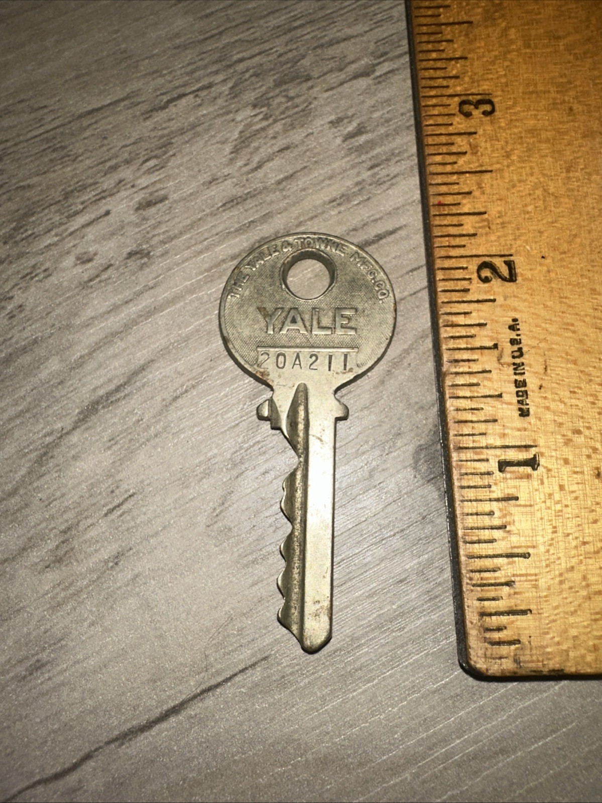 Vintage Yale Key #20A211 Nickel Brass Yale & Towne