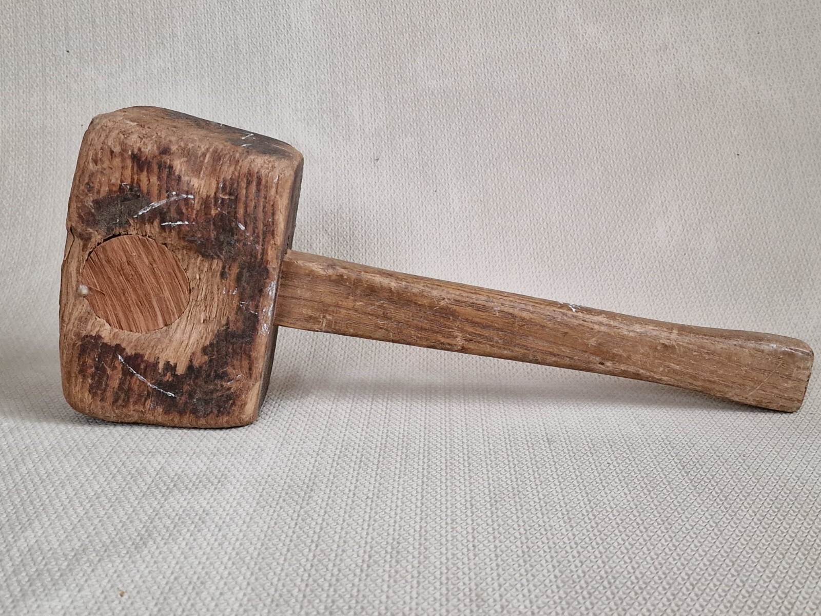 Vintage Large 37cm Carpenters Mallet Woodworking Wooden Hammer Old Tool 0.8kg