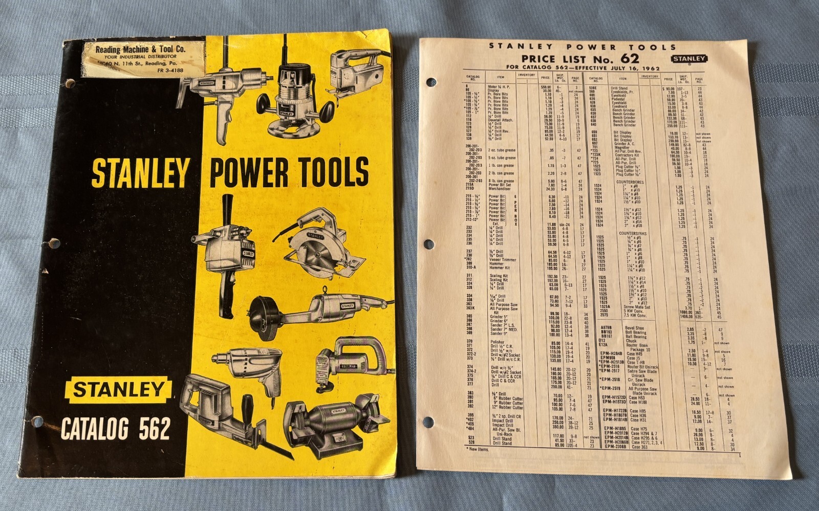 1962 Stanley Power Tools Catalog 562 & Price List
