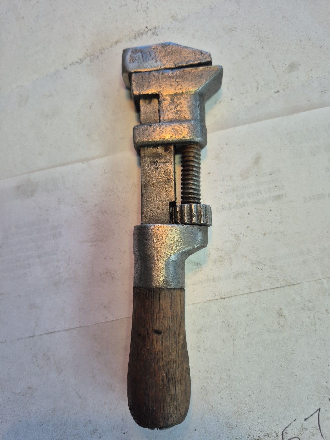 Antique Mfd. Under L Coes Wrench Co. 6 1/2 InMonkey Wrench Worcester, Mass.