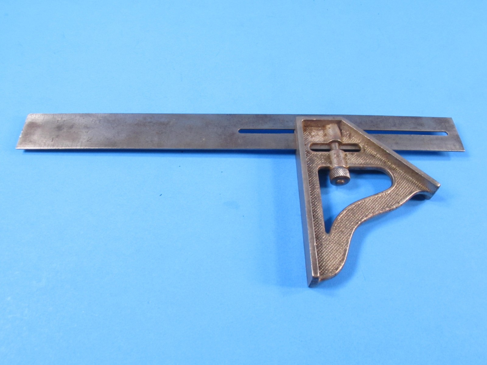 AS-IS lot 7 Stanley No 21 combination try miter squares 6″ 9″ 12″ & one 4 square
